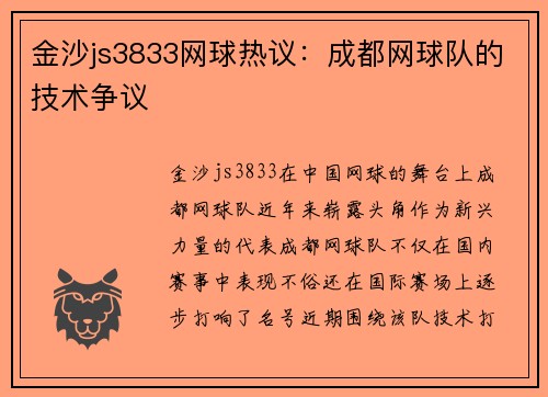 金沙js3833网球热议：成都网球队的技术争议